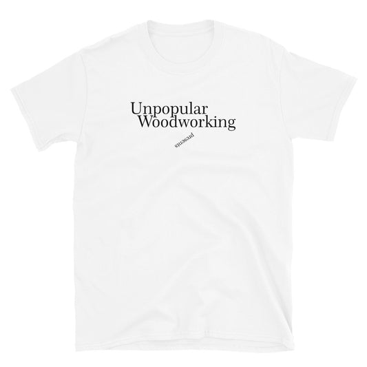 Unpopular Woodworking short sleeve t shirt (white/grey)